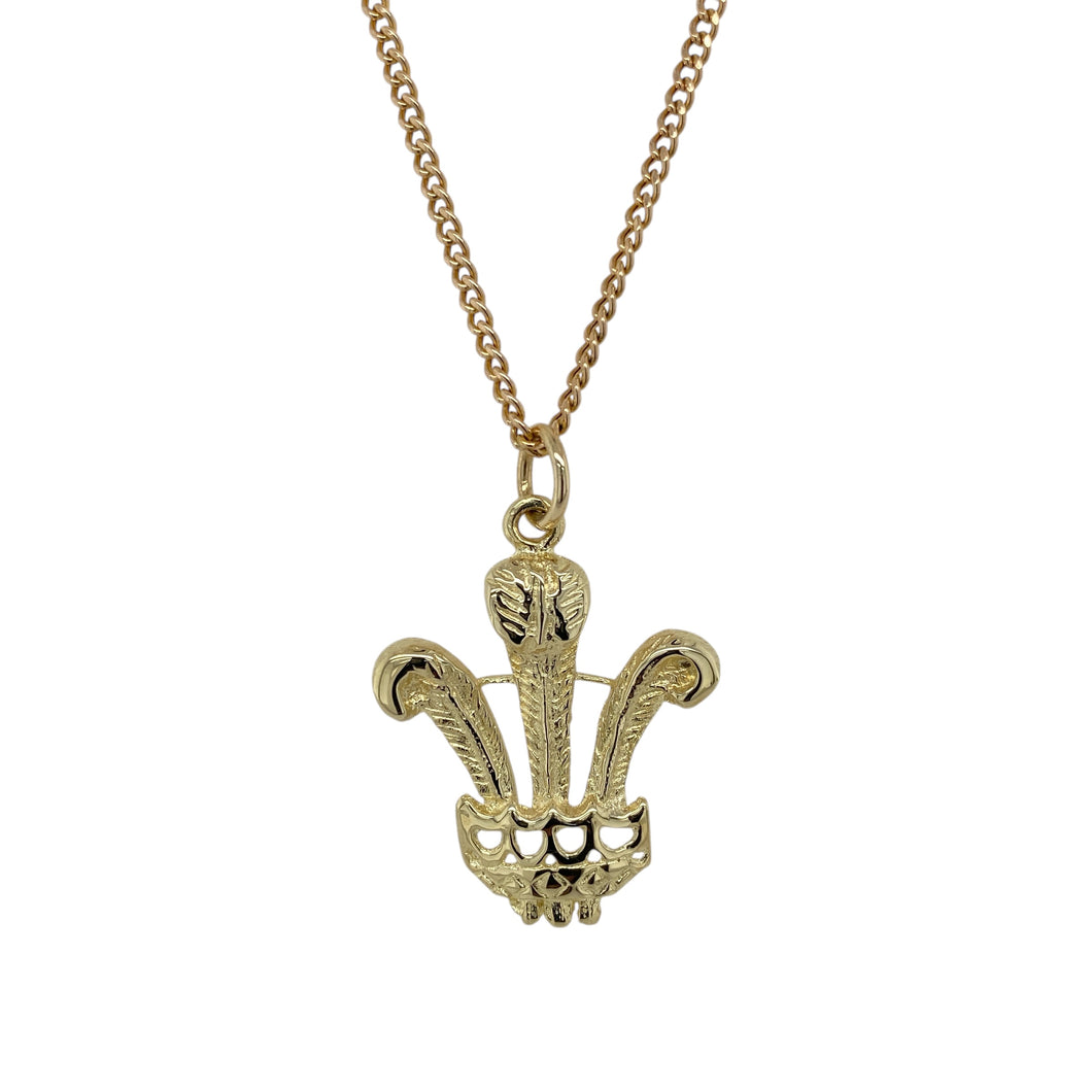 9ct Gold Welsh Three Feathers 20