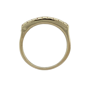 9ct Gold Diamond & Ruby Set Band Ring