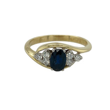 Load image into Gallery viewer, 18ct Gold Diamond &amp; Sapphire Set Twist Ring

