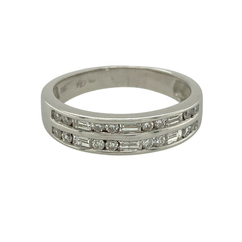 18ct White Gold & Diamond Set Band Ring
