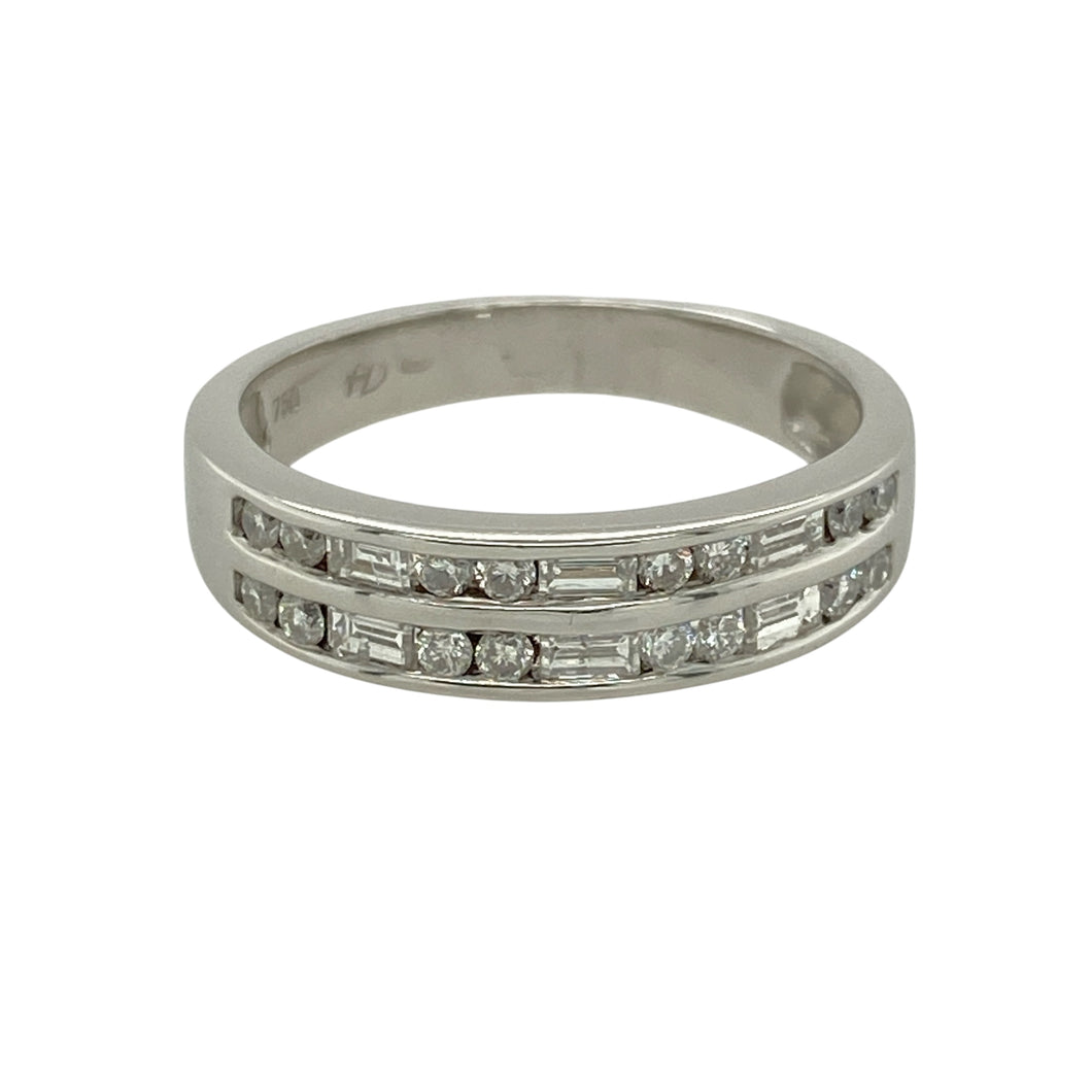 18ct White Gold & Diamond Set Band Ring