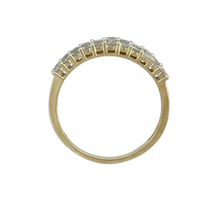 9ct Gold & Diamond Set Triple Row Band Ring