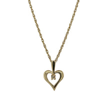 Load image into Gallery viewer, 9ct Gold &amp; Diamond Set Open Heart 16&quot; Necklace
