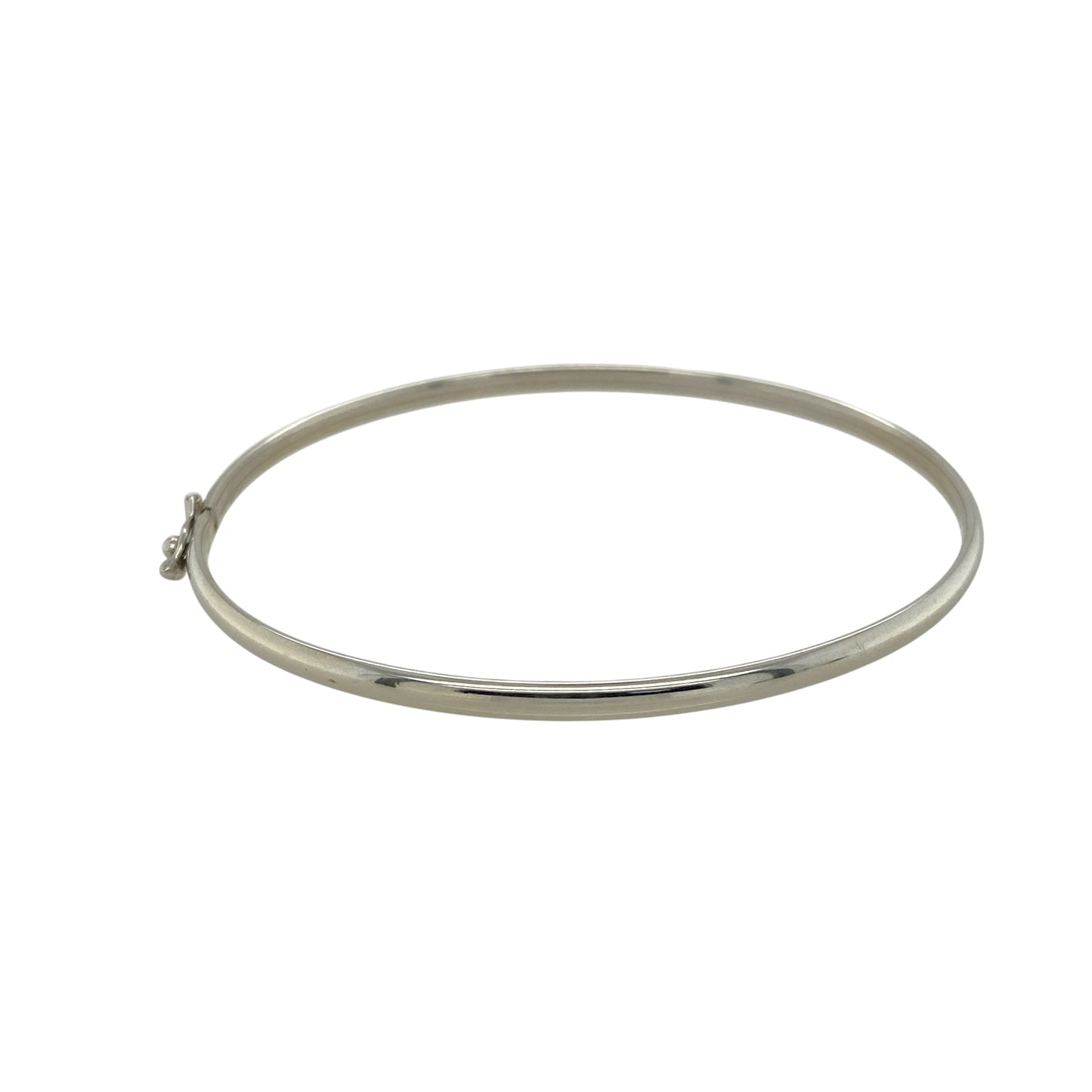 9ct White Gold Plain Bangle
