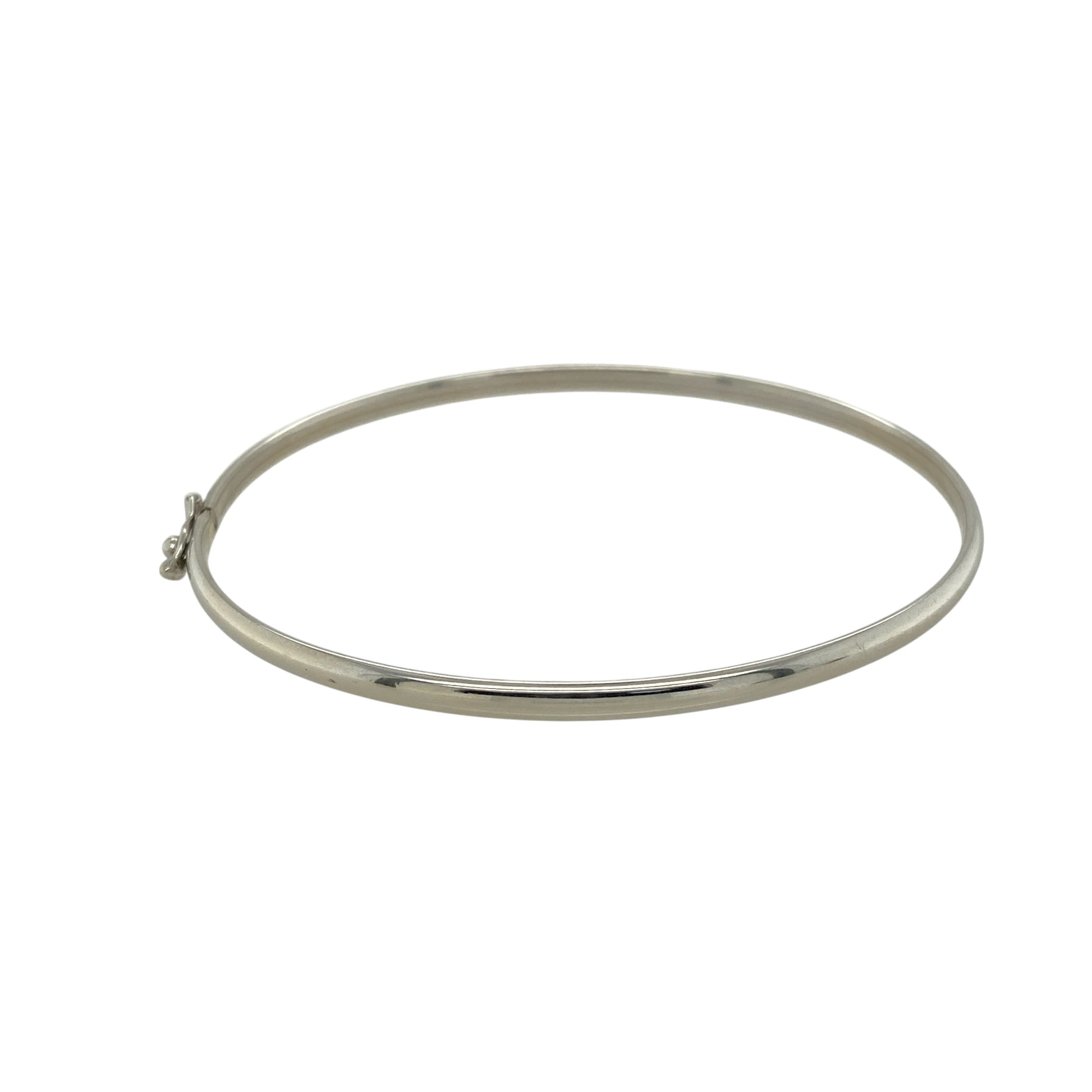 9ct White Gold Plain Bangle