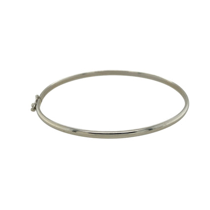 9ct White Gold Plain Bangle