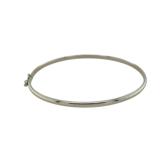 9ct White Gold Plain Bangle