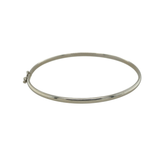 9ct White Gold Plain Bangle