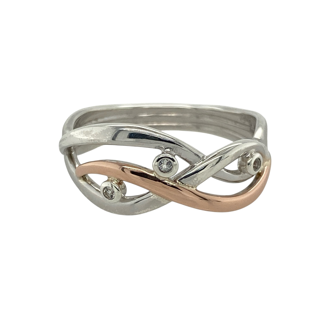 925 Silver & White Topaz Set Clogau Waterfall Ring
