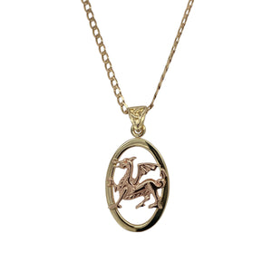 9ct Gold Welsh Dragon 20" Necklace