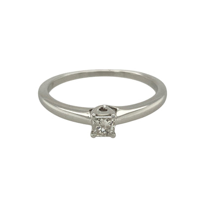 9ct White Gold & Diamond Set Solitaire Ring