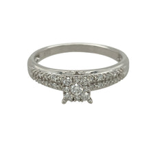 Load image into Gallery viewer, 9ct White Gold &amp; Diamond Princess Style Cluster Solitaire Ring
