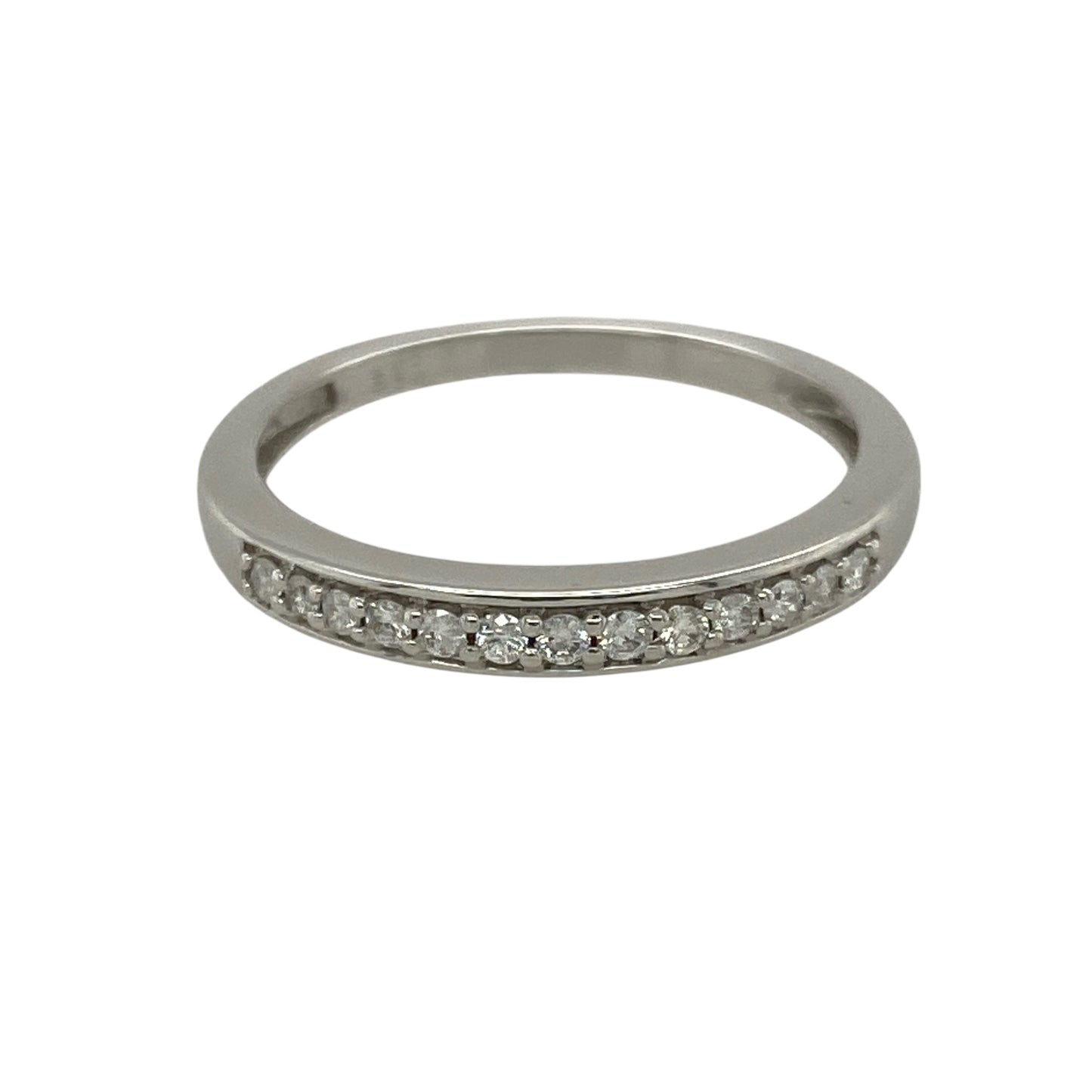 9ct White Gold & Diamond Set Band Ring