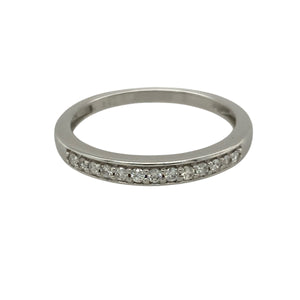 9ct White Gold & Diamond Set Band Ring