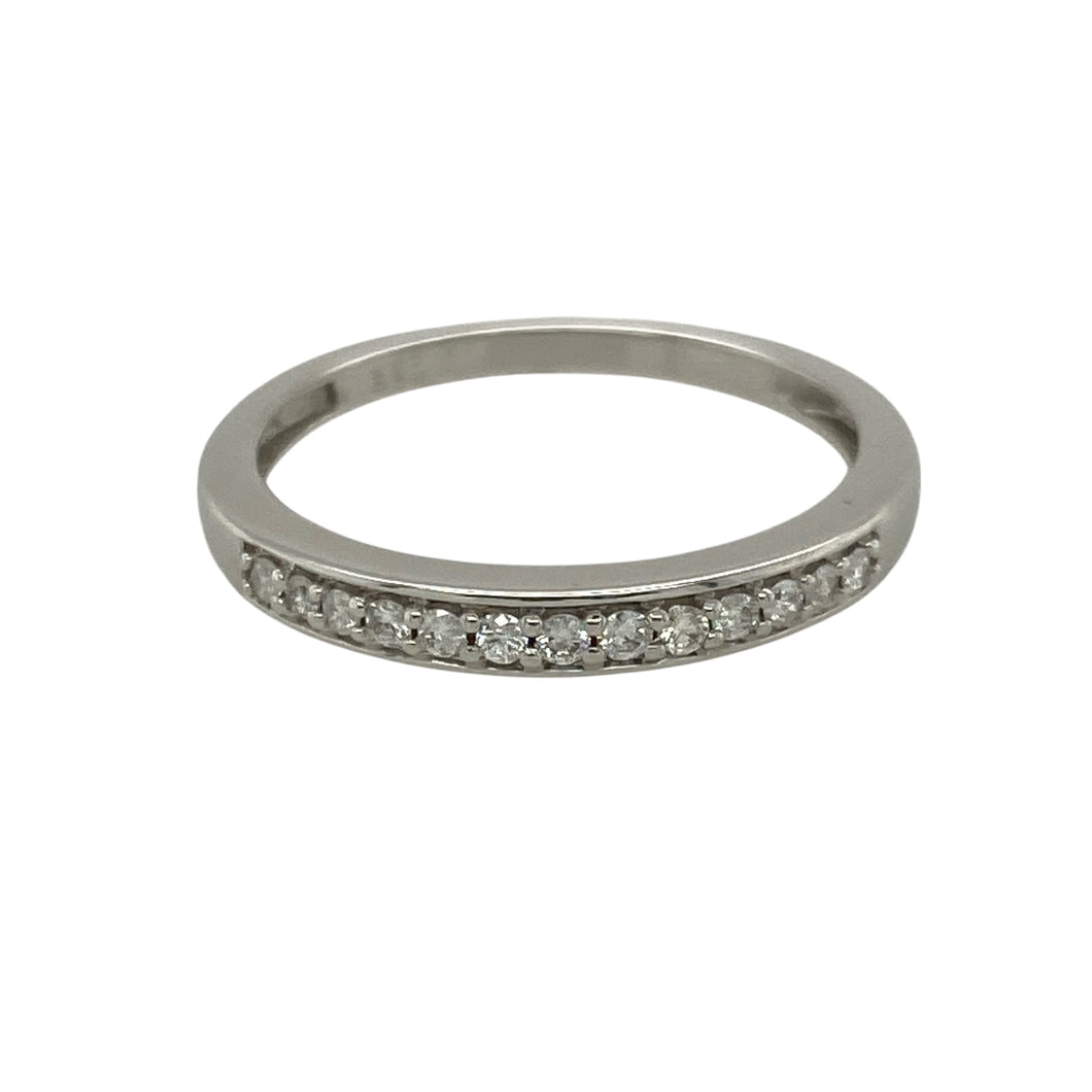 9ct White Gold & Diamond Set Band Ring