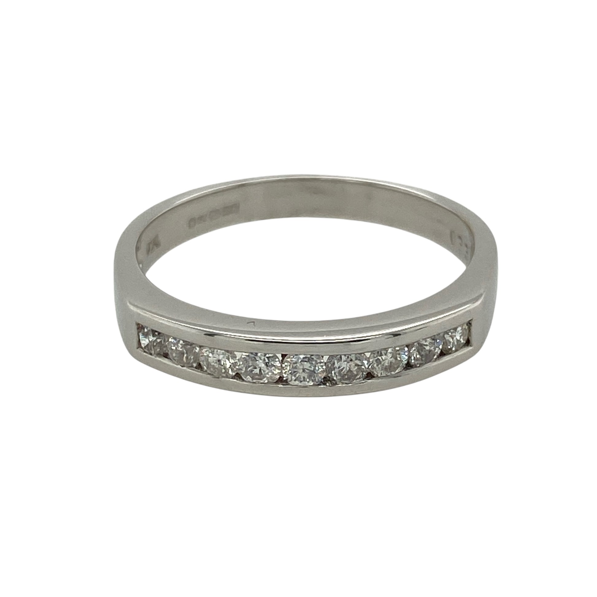 18ct White Gold & Diamond Set Band Ring