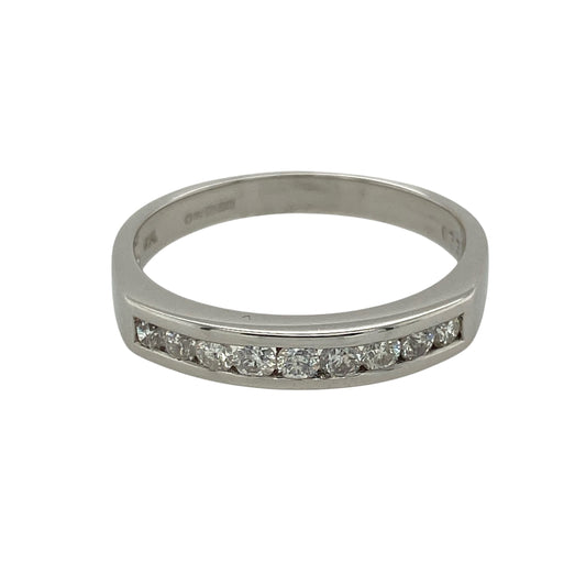 18ct White Gold & Diamond Set Band Ring