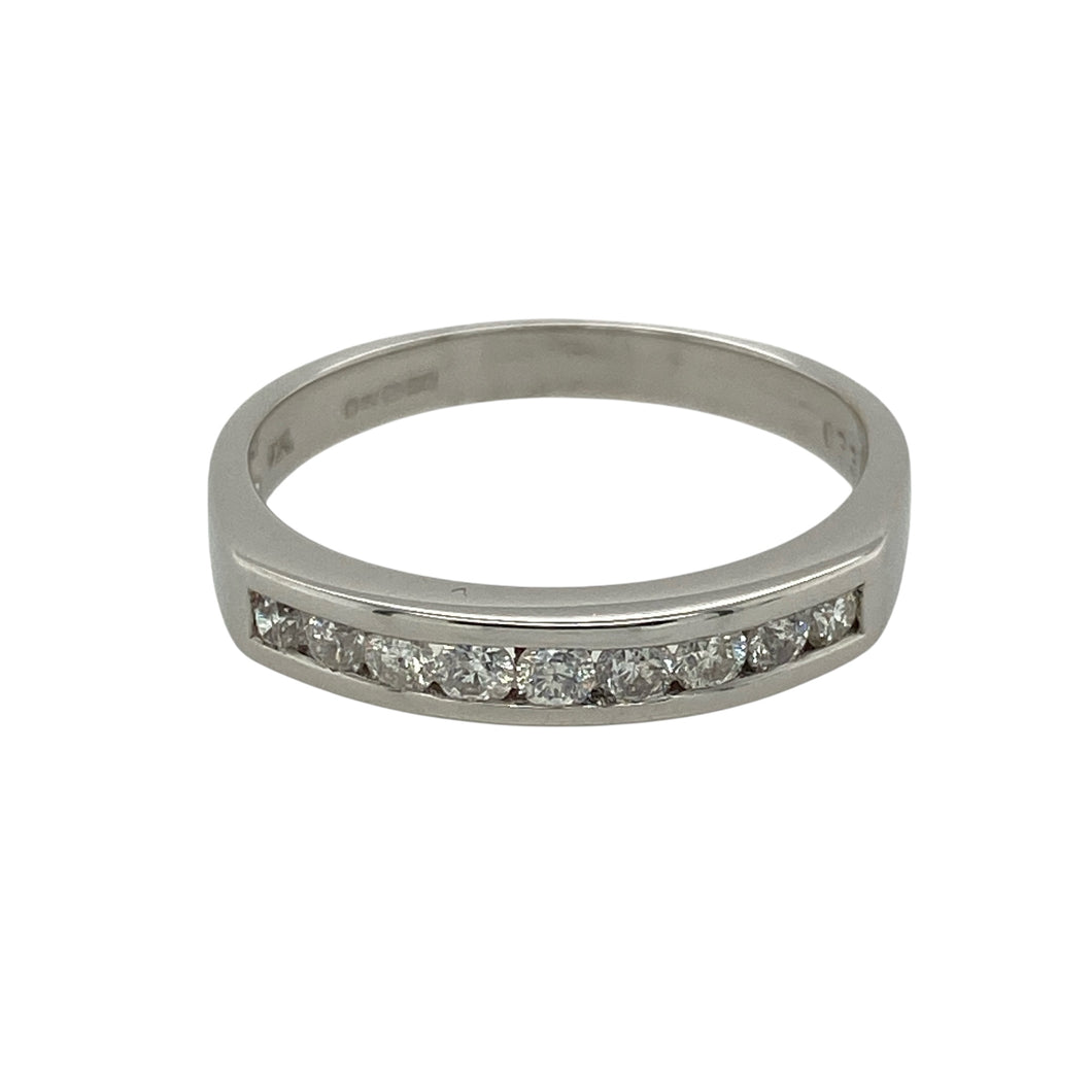 18ct White Gold & Diamond Set Band Ring