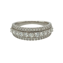Load image into Gallery viewer, 18ct White Gold &amp; Diamond Set Three Row Band Ring
