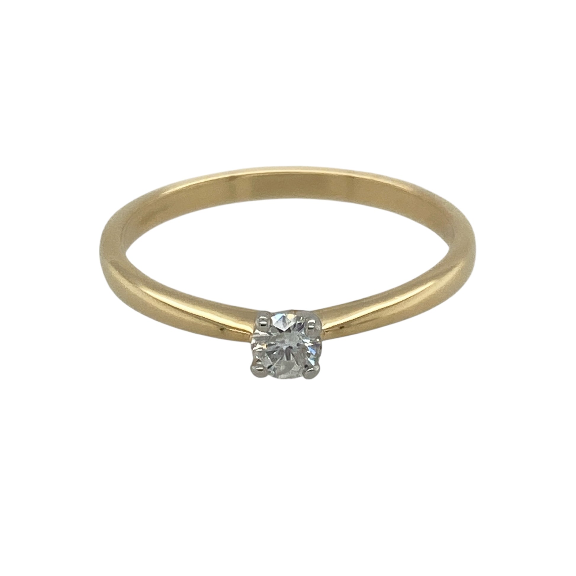 18ct Gold & Diamond Set Solitaire Ring