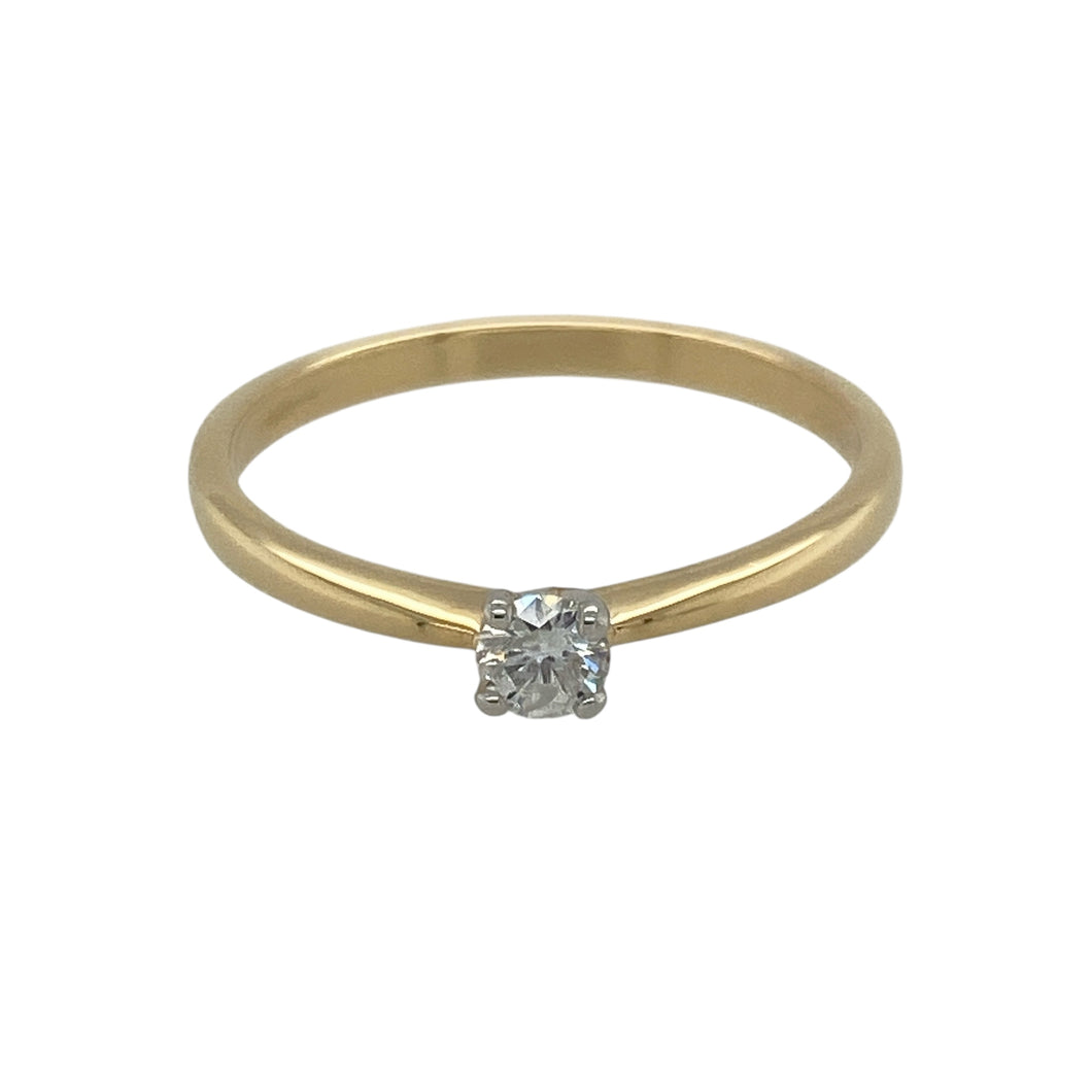 18ct Gold & Diamond Set Solitaire Ring