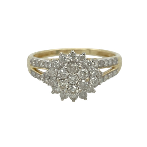 9ct Gold & Diamond Set Cluster Ring