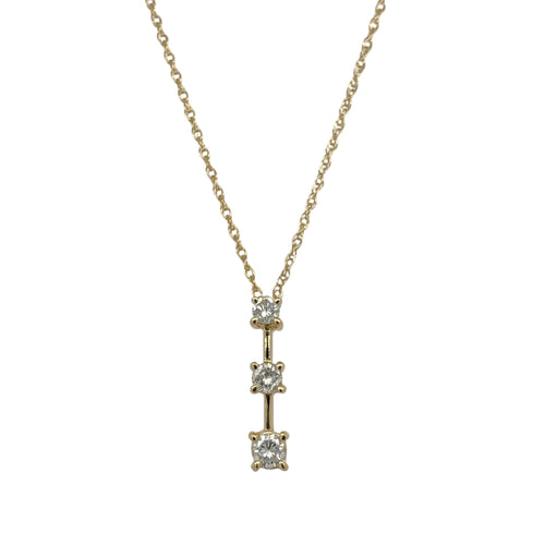 14ct Gold & Diamond Set Bar 18