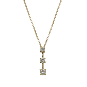 14ct Gold & Diamond Set Bar 18" Necklace