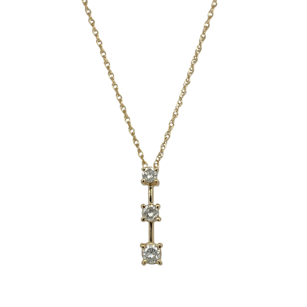 14ct Gold & Diamond Set Bar 18