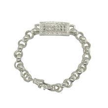Load image into Gallery viewer, New 925 Silver &amp; Cubic Zirconia Set 6&quot; Identity Belcher Bracelet
