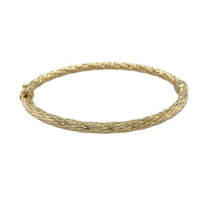 9ct Gold Twisted Patterned Hinged Bangle