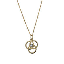 Load image into Gallery viewer, 9ct Gold &amp; Cubic Zirconia Set Triple Circle Overlapping 18&quot; Necklace

