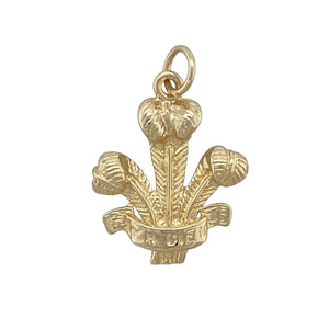 9ct Gold Welsh Three Feathers Pendant