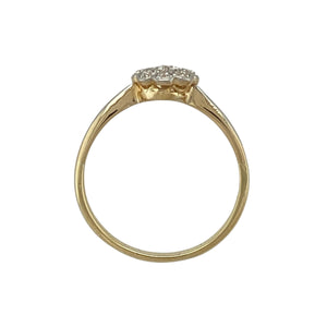 18ct Gold & Diamond Set Vintage Art Deco Style Flower Cluster Ring