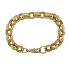 Load image into Gallery viewer, New Solid 925 Silver Heavily 9ct Gold Plated 9&quot; Patterned Belcher Bracelet
