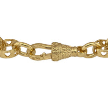 Load image into Gallery viewer, Add bold charm to your collection with this new solid 925 silver heart link bracelet, heavily plated in 9ct gold for a luxurious finish—perfect for everyday style or standout occasions.

Design: The bracelet features distinctive heart-shaped links, each measuring 11mm in width, creating a playful yet elegant design.
Material: Made from solid 925 sterling silver with heavy 9-carat gold plating, combining strength with rich golden shine.

