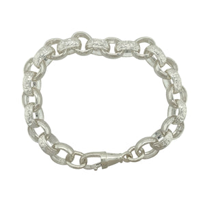 New 925 Silver 8.5" Patterned Belcher Bracelet