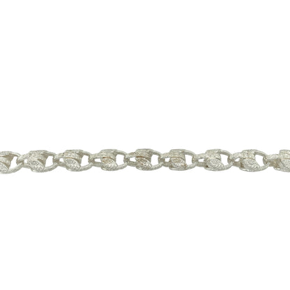 New 925 Silver 7.75" Patterned Tulip Bracelet