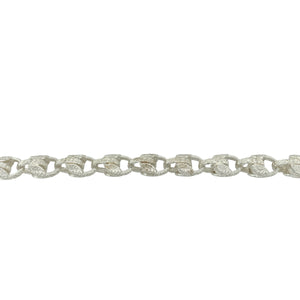 New 925 Silver 7.75" Patterned Tulip Bracelet
