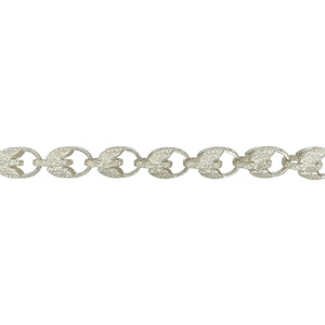 New 925 Silver 9" Patterned Tulip Bracelet