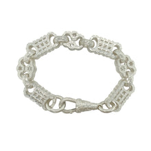 Load image into Gallery viewer, New 925 Silver 8&quot; Patterned Star and Bar Bracelet
