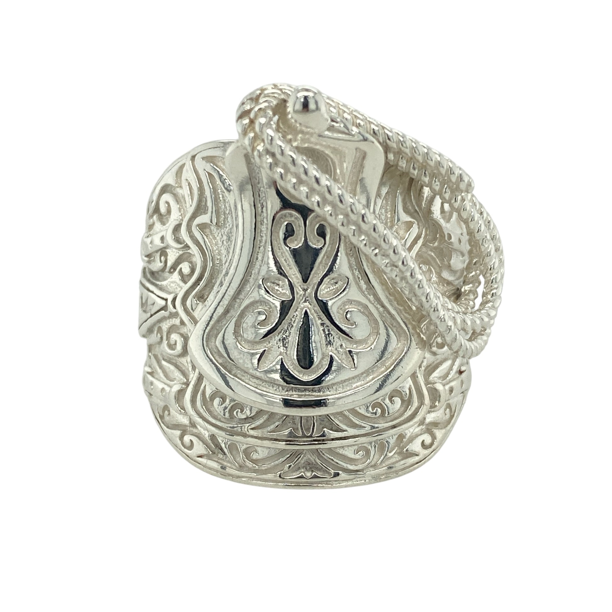 New 925 Solid Saddle Ring