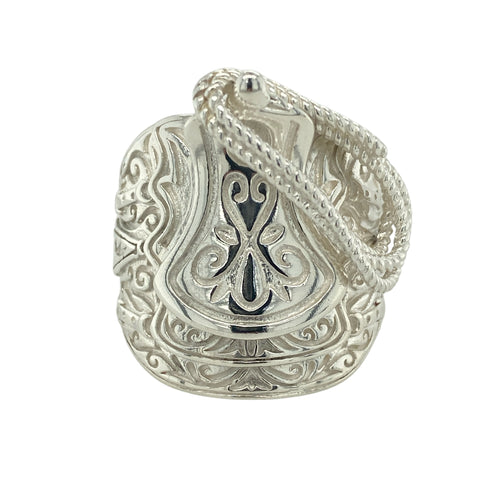 New 925 Solid Saddle Ring