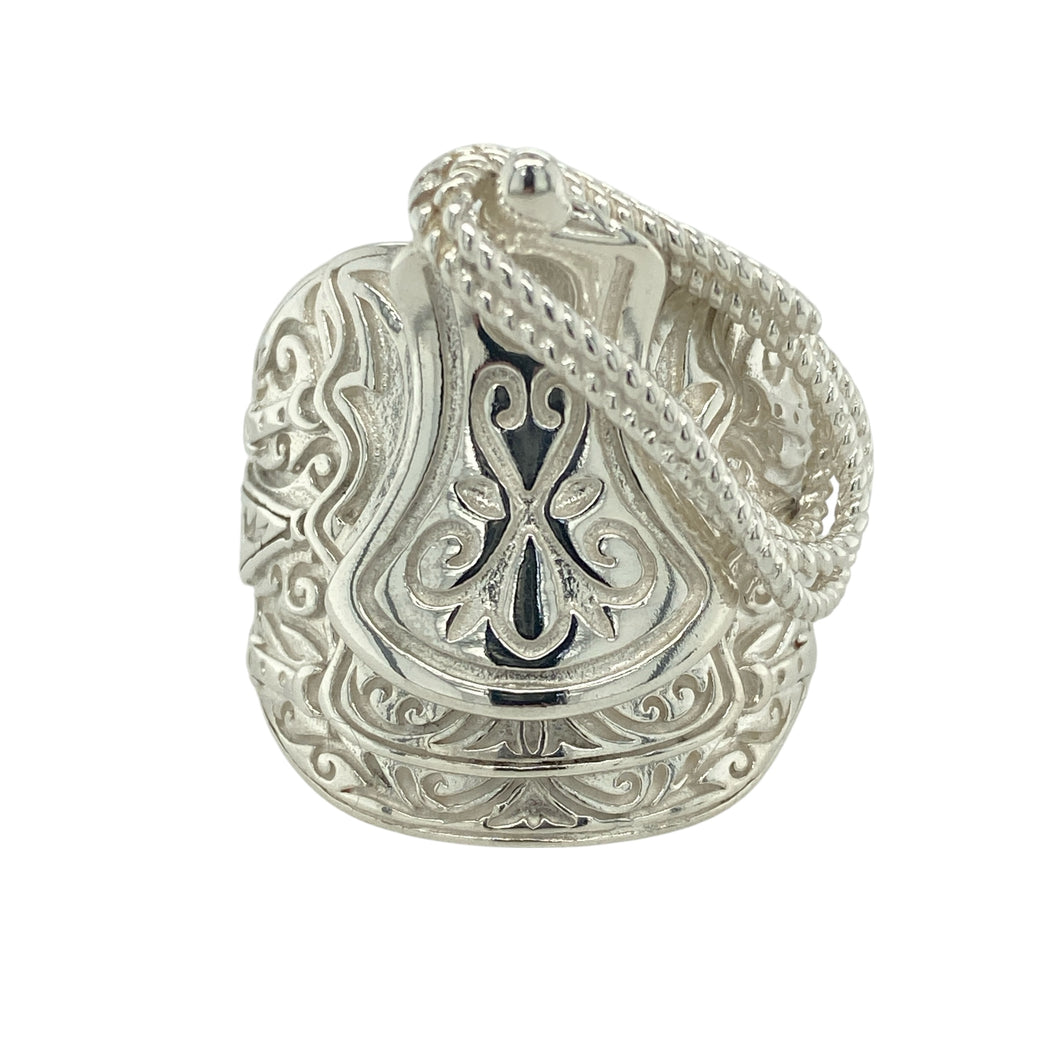 New 925 Solid Saddle Ring
