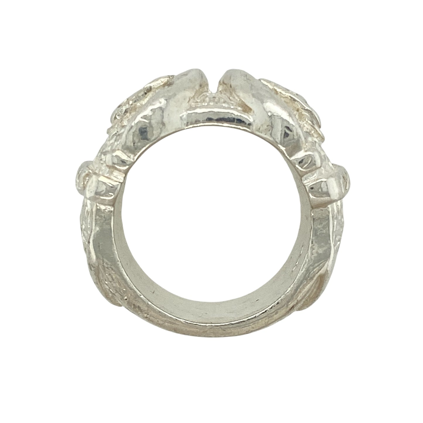 New 925 Solid Silver Double Buckle Ring