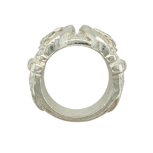 New 925 Solid Silver Double Buckle Ring