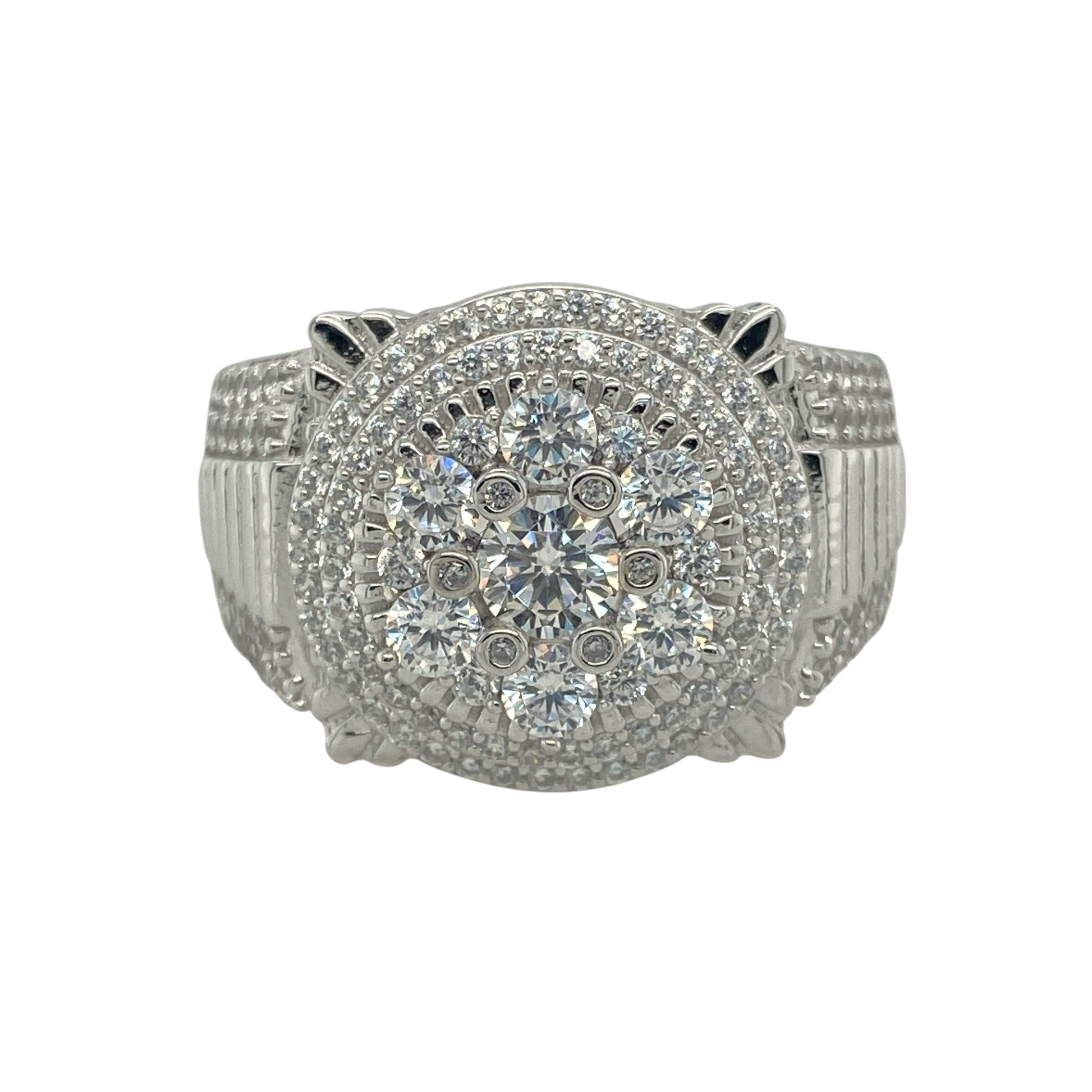 New 925 Silver & Cubic Zirconia Set Cluster Ring