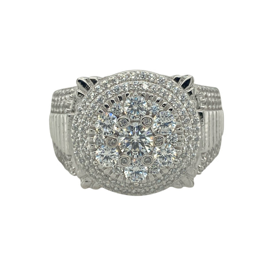 New 925 Silver & Cubic Zirconia Set Cluster Ring