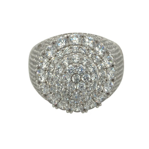 New 925 Silver & Cubic Zirconia Set Cluster Ring