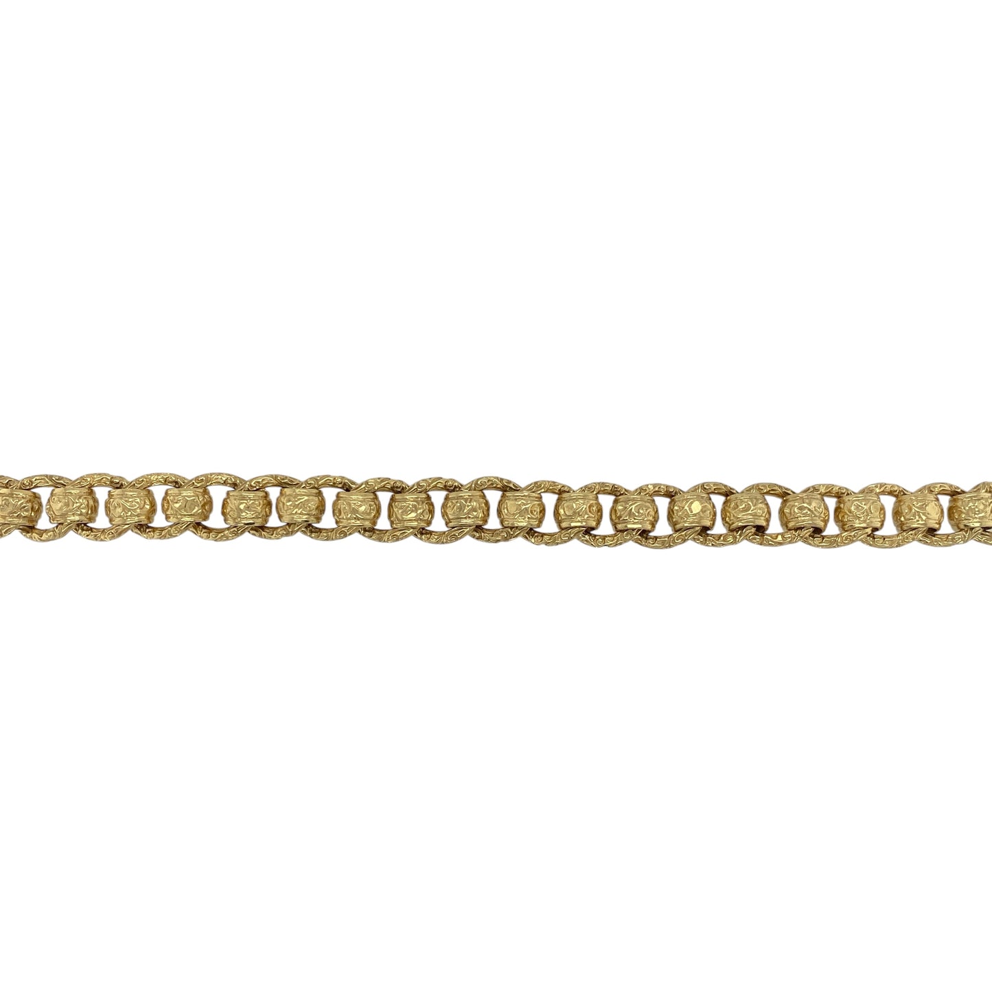 New Solid 925 Silver Heavily 9ct Gold Plated 8" Rollerball Bracelet